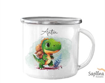 Tasse mit Namen personalisiert Dinosaurier Dino Junge Kind