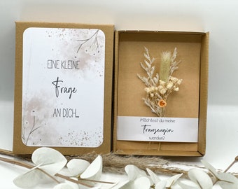 Trauzeugin fragen Trauzeugin Geschenk | Willst du meine Trauzeugin sein | Geschenk von Braut Trockenblumen Geschenkeschachtel