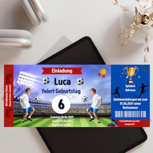Invitation anniversaire enfant anniversaire football fête de football billet match de football