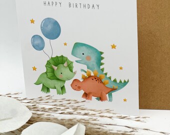Dinosaurier Karte Geburtstagskarte Kindergeburtstag erster Geburtstag happy Birthday Baby Kind