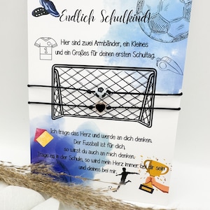 Schulkind Armband Mama Sohn Freundachaftsarmband Geschenke zur Einschulung 2025 Junge erste Klasse Schultüte Fußball Armband mit Karte