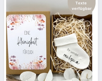 Schwangerschaft verkünden Überraschung schwanger Du wirst Oma du wirst Papa Geschenkebox Babysocke Baby 2024 Du wirst Tante