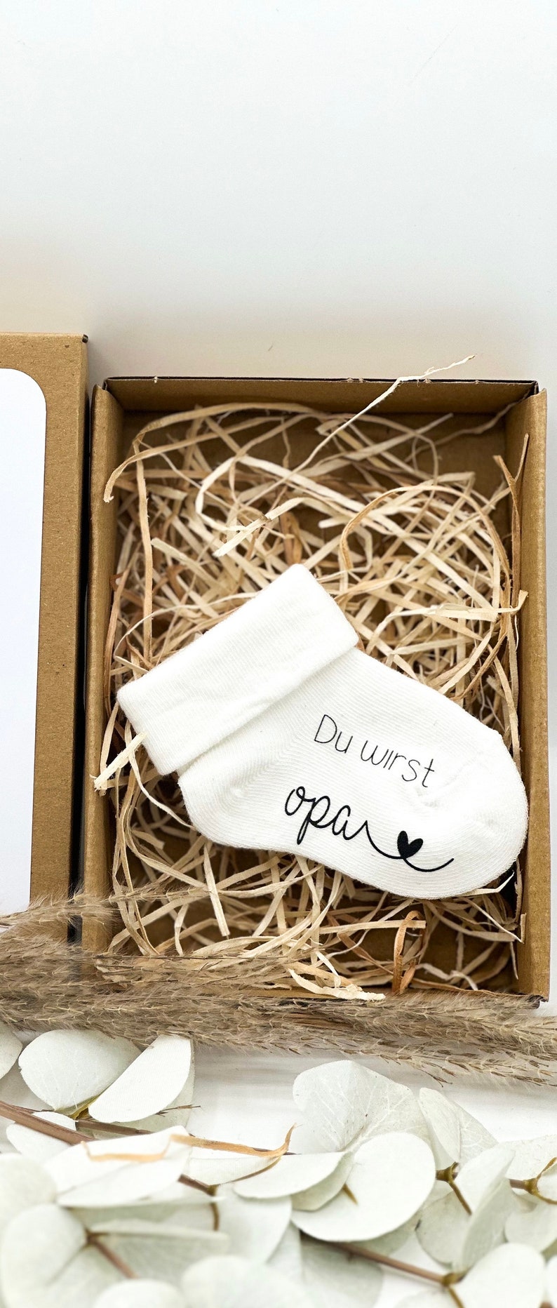 Schwangerschaft verkünden Überraschung schwanger Du wirst Oma du wirst Papa Geschenkebox Babysocke Baby 2024 Du wirst Tante Bild 7