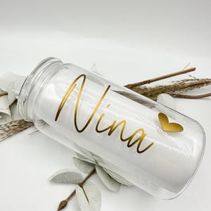Verre avec nom personnalisé à emporter verre avec couvercle et paille mug tasse à café cadeau petite amie