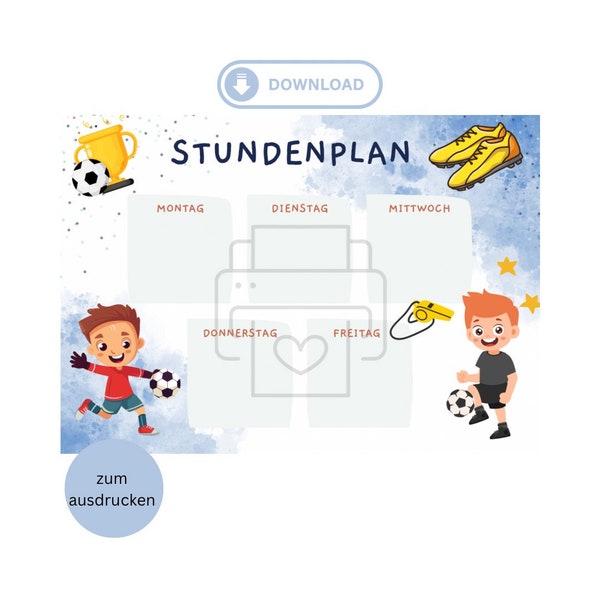 Stundenplan Fußball Einschulung Geschenk Junge Grundschule