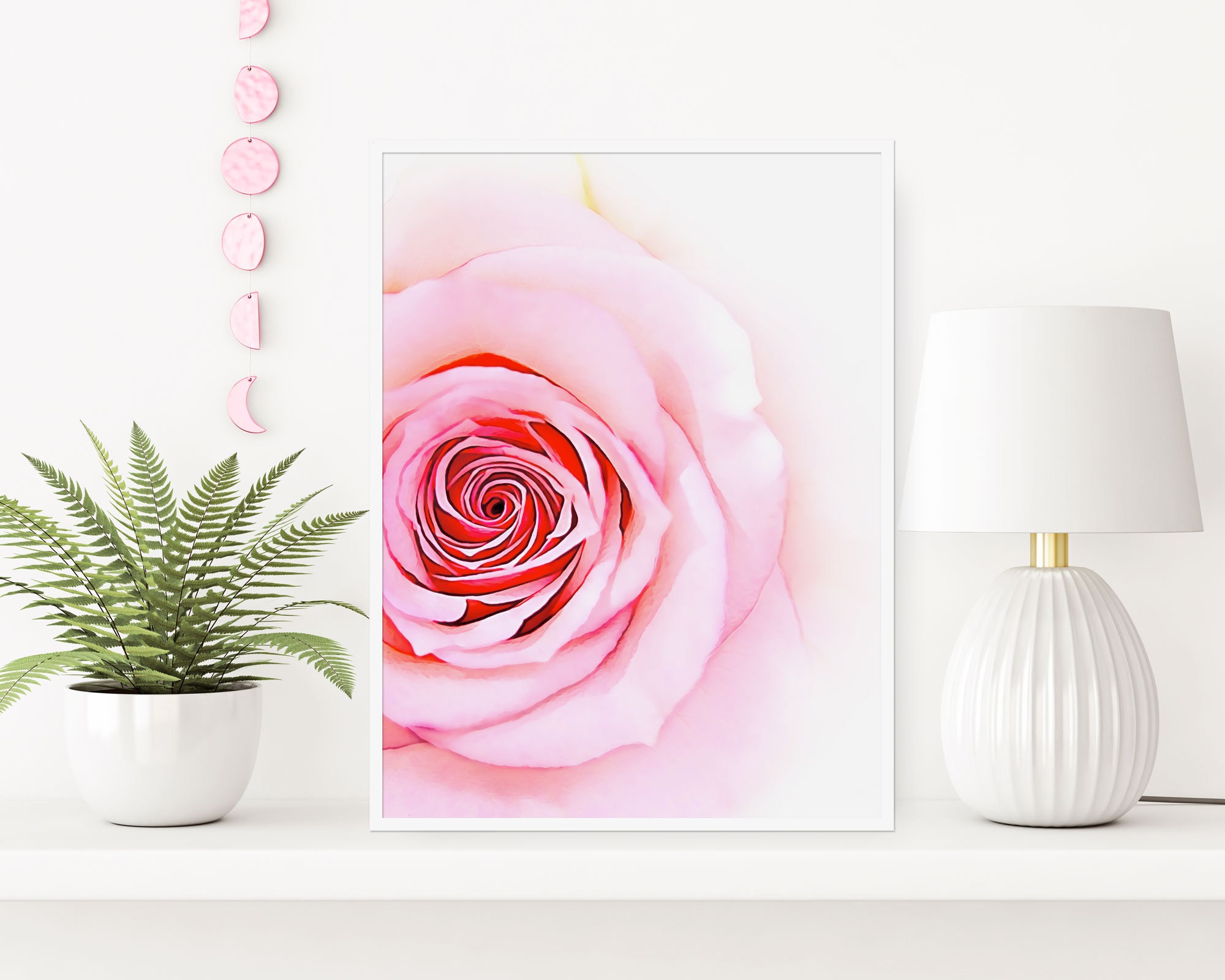 Pink Rose Watercolor flower wall Art Blush Pink Roses Art Etsy