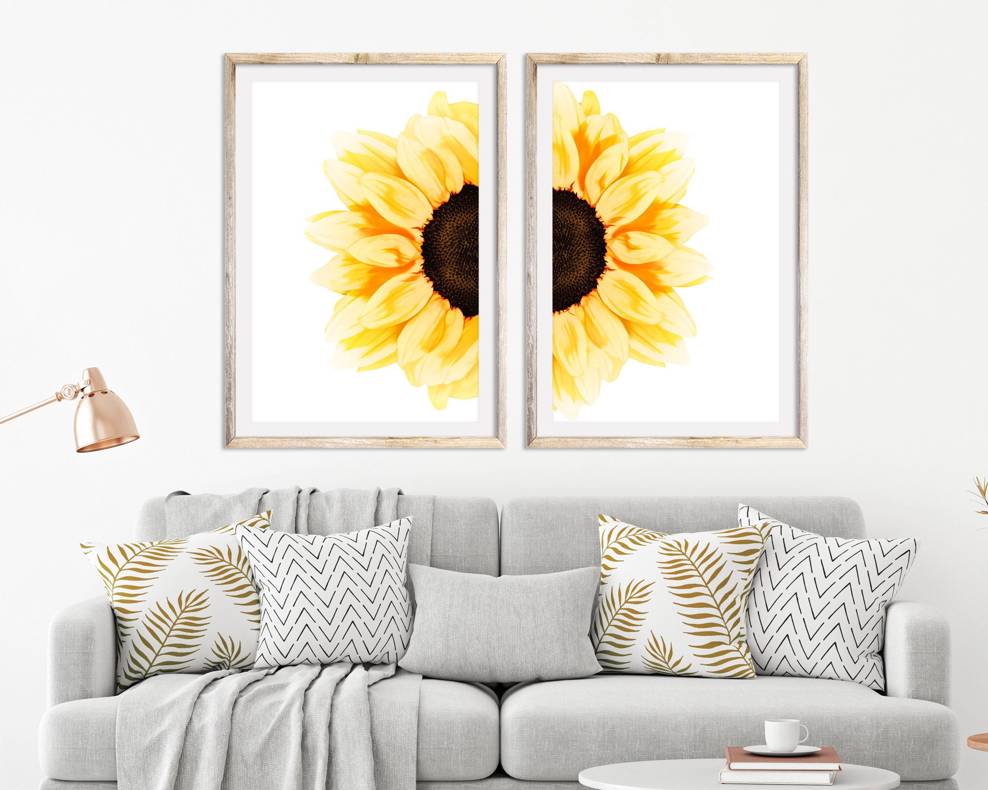 Sunflower Sunflower Painting Bedroom Wall Decor Watercolor Etsy