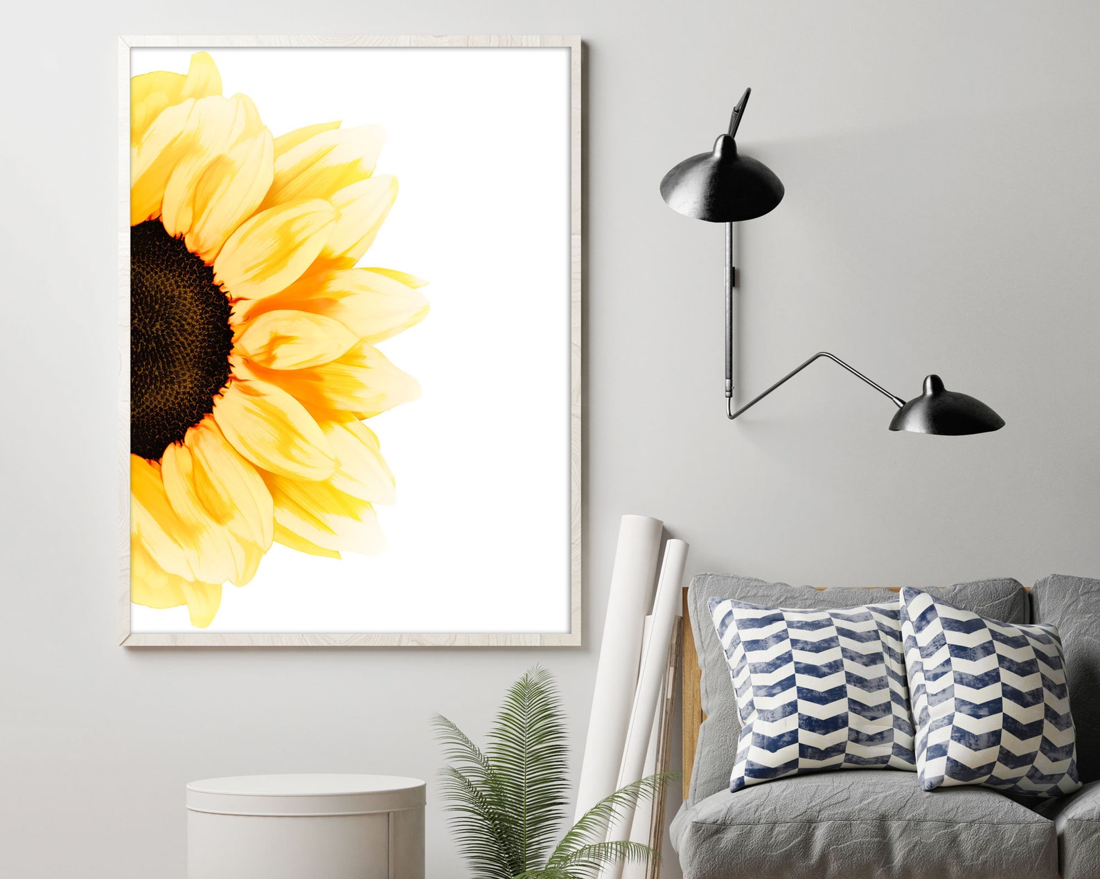 Sunflower Wall Decor Print Bedroom Watercolor Painting Etsy