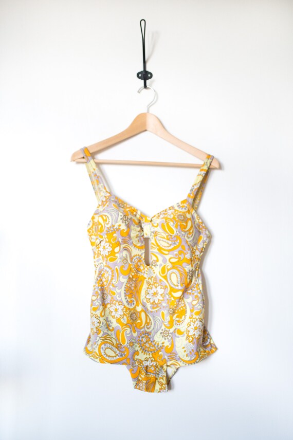 Vintage 70s Swimsuit - Retro Bathing Suit - 1970s