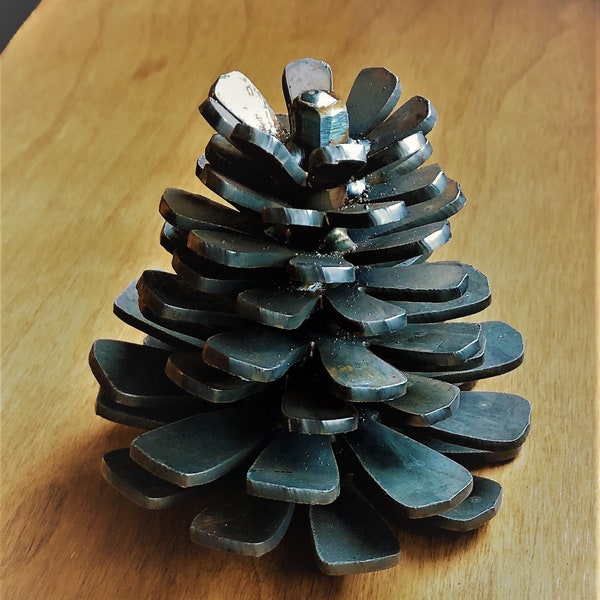 Metal Pinecone | Fire Pit Pinecone | Fall Decor Metal Pine Cone | Steel Log Accent Piece