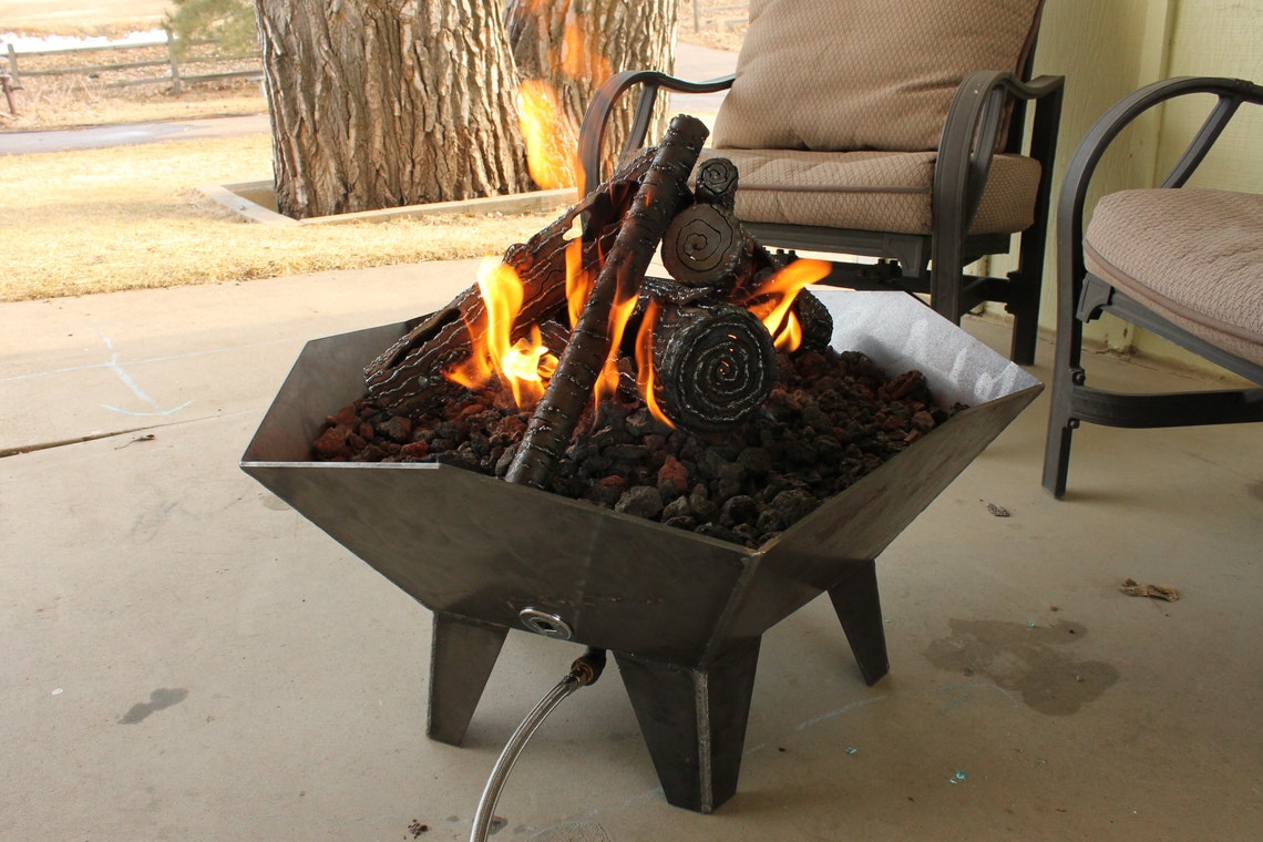 Steel Logs Fire Pit Set Fire Pit Logs Metal Logs Etsy
