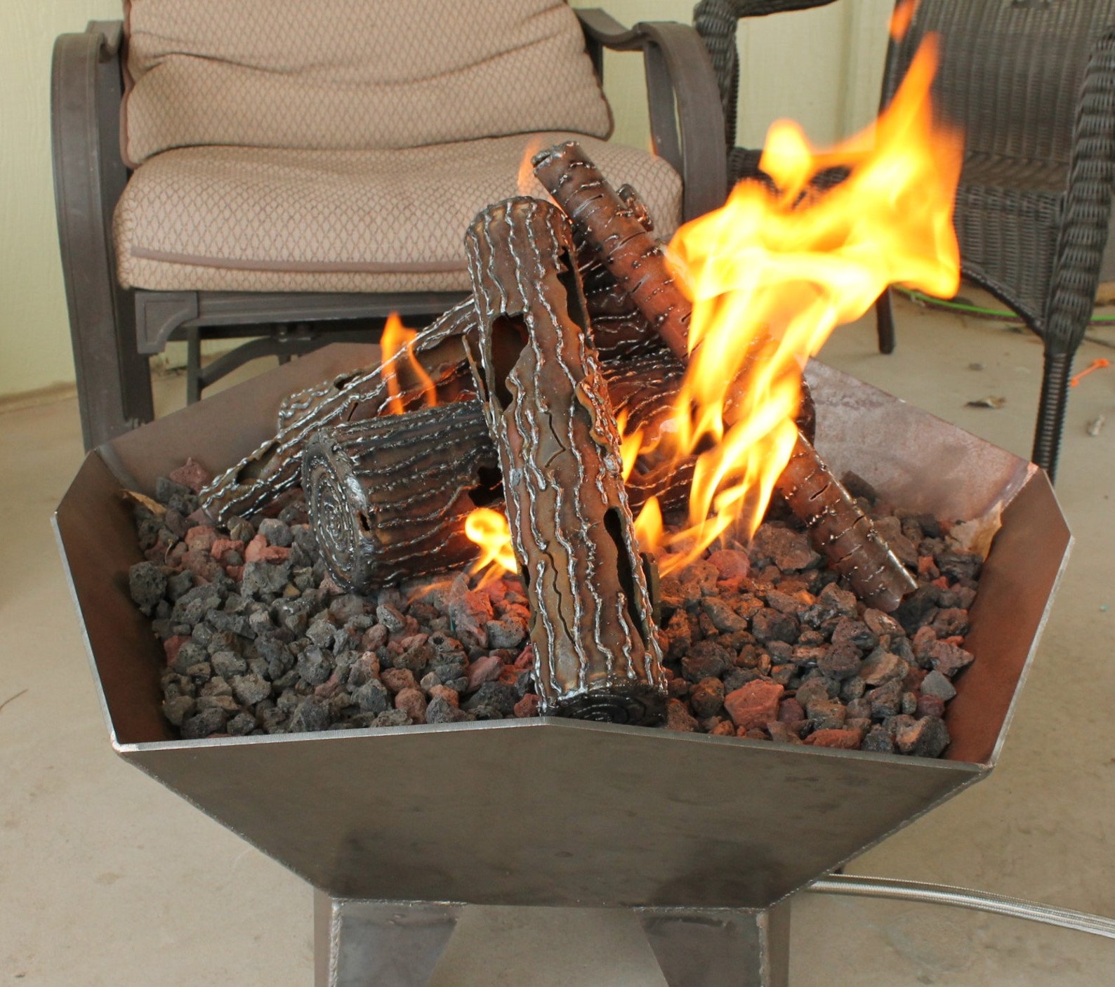 Extra Large Gas Fire Pit Log Set Steel Logs Fire Pit Logs Etsy