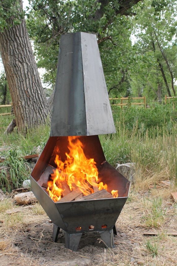 The Penta Pit Outdoor Fire Pit Chimenea Chiminea - Etsy