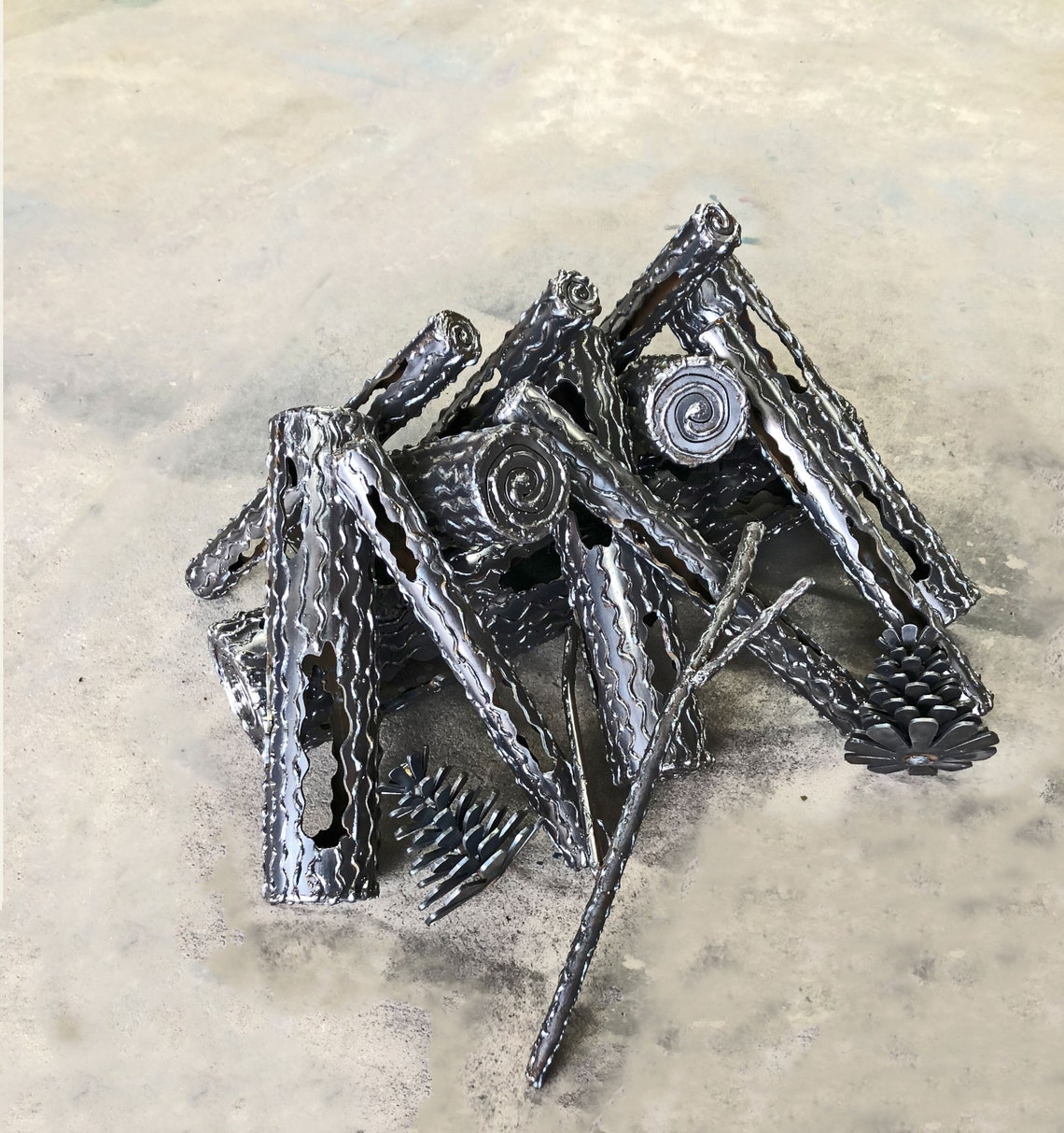 Extra Large Gas Fire Pit Log Set Steel Logs Fire Pit Logs Etsy