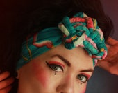 Knotted Headband Vintage Style Headpiece Oversized 1940s 50s Turban Style Luxury Pin-up Knot Fascinator
