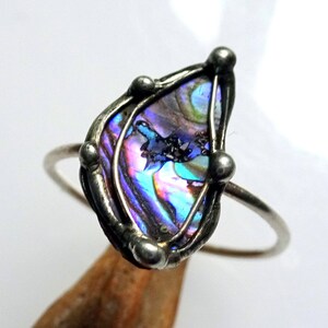 MYSTIK PUR Ring-Abalone and Pearl-UNIKAT!