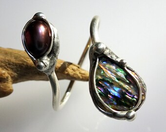 MYSTIK PUR Ring-Abalone and Pearl-UNIKAT!