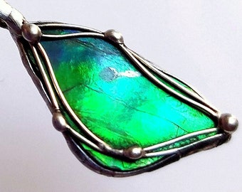 Fantastic ammolite pendant - intensive mystical play of colors - Canada - UNIKAT! For men and women!