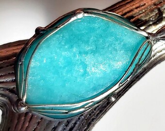 Enchanting - huge - AMAZONITE - pendant - very noble - intense color - top quality - UNIKAT! For men and women!