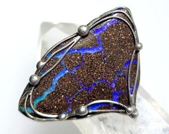 Huge opal ring - impressive shape - Australia - UNIQUE!