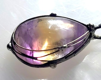 Magical ametrine pendant - drop shape - UNIQUE! For men and women!