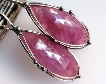 Noble ruby earrings - huge faceted drops - UNIKAT!