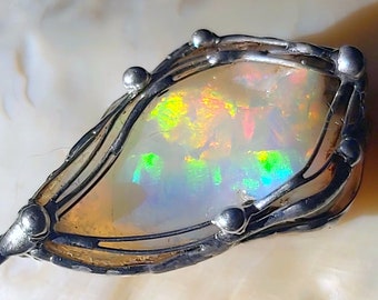 Dreamlike opal pendant - large raw stone - gigantic beacon - Ethiopia - UNIKAT! For men and women!