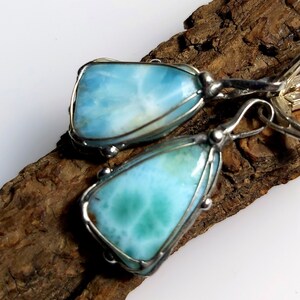 Noble Larimar - earrings - UNIKAT!