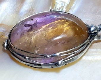 Large ametrine pendant - noble cabochon - UNIKAT! For men and women!