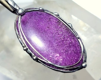 Hello Spring! Bright purpurite pendant - great color - cabochon - unique!