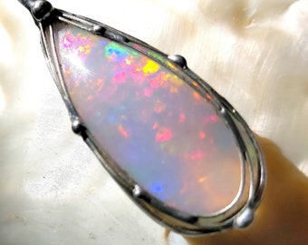 PIÈCE DE RÊVE !!! Pendentif Opale - Énorme goutte d'opale en cristal, Welo-Ethiopie - UNIQUE !