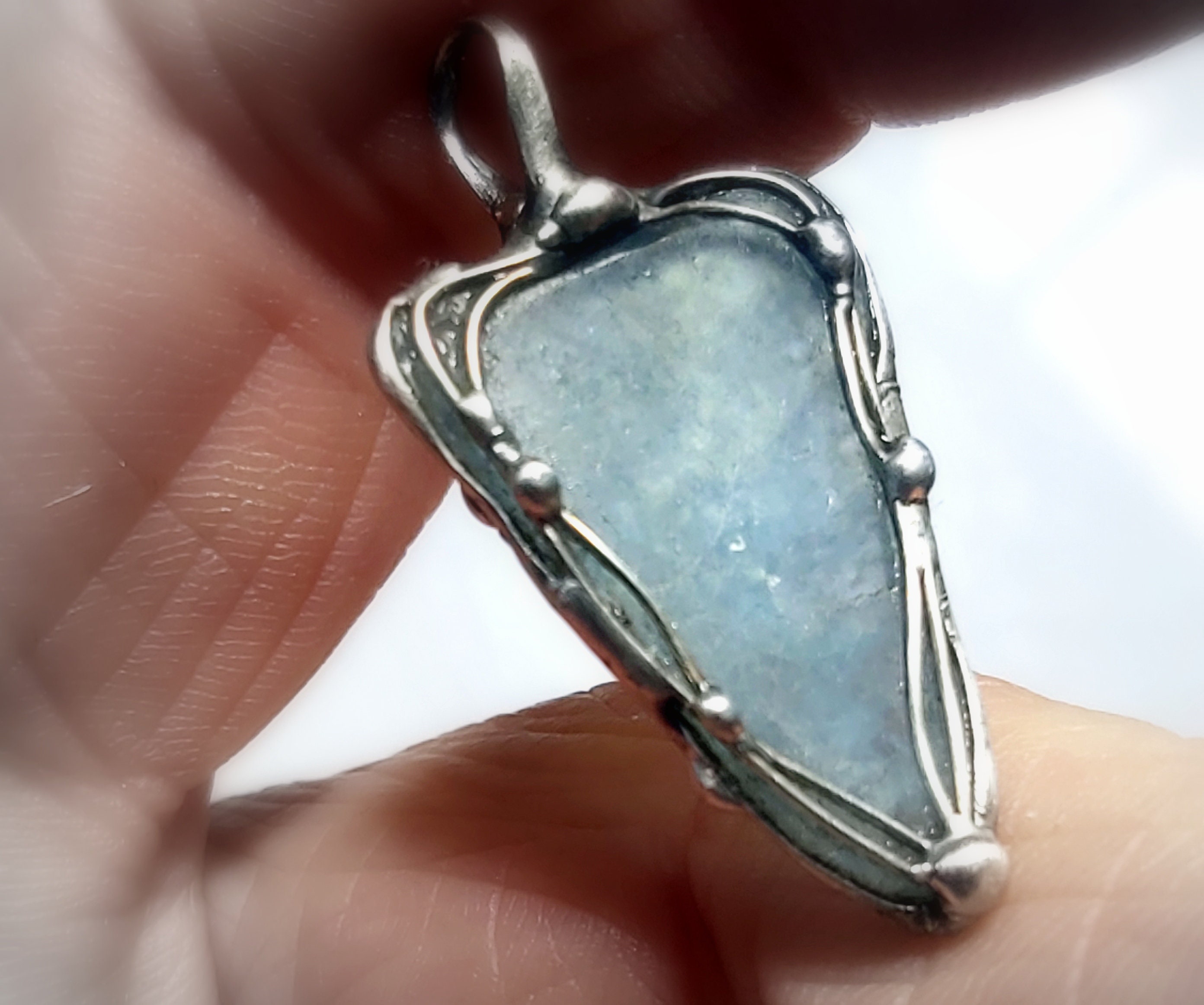 Pendant - Aquamarine Rough Stone - UNIQUE! - Etsy