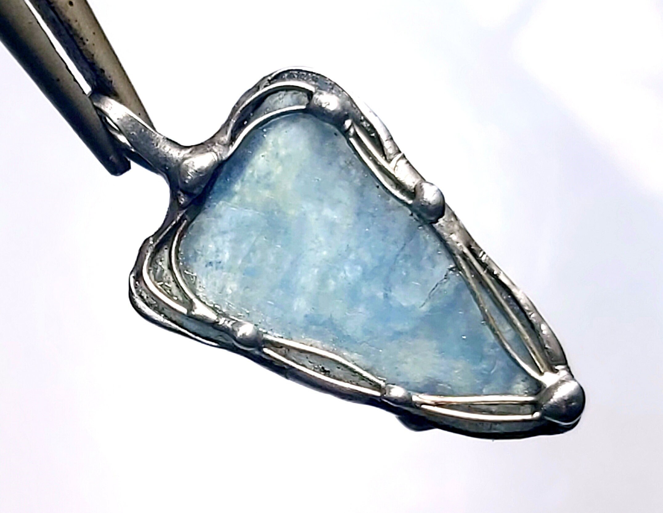 THE PART OF★Auqarmarine Hematite_N 原石の首飾り Pendant - Aquamarine Rough Stone - UNIQUE! - Etsy