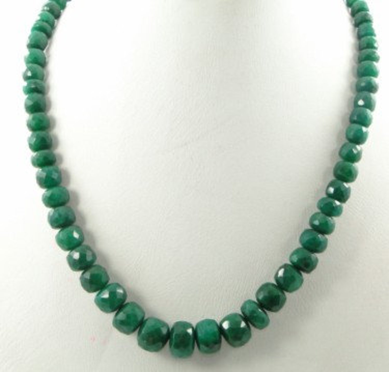 Green Emerald Bead Necklace 1 strand Etsy