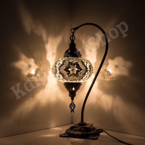 White moroccan table lamp deals