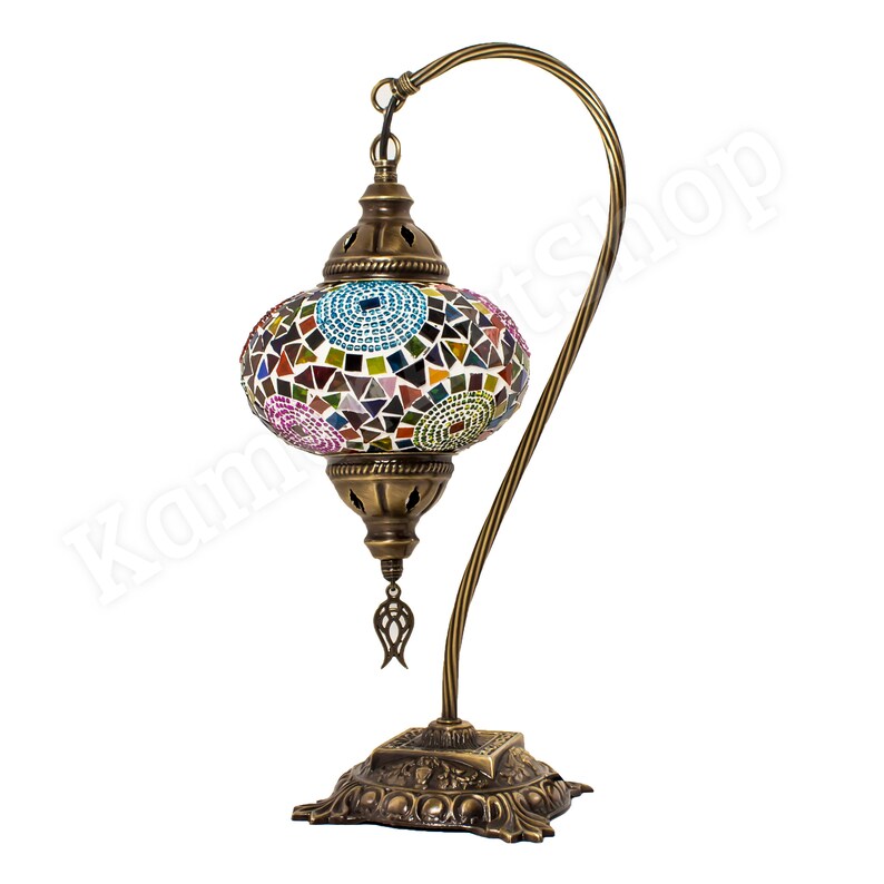 Moroccan Lamp Mosaic Bedside Table Lamp With Bronze Etsy UK