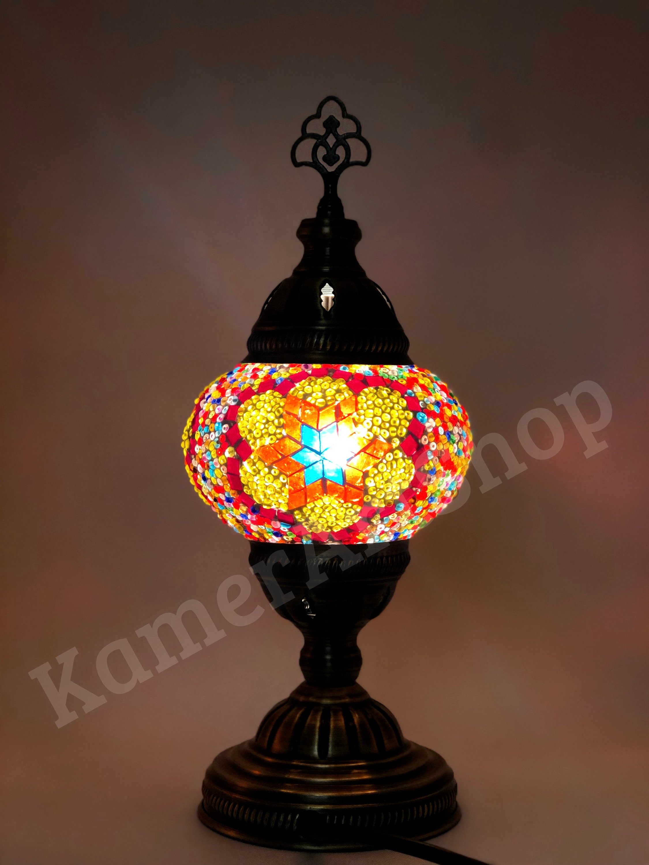 Turkish Moroccan Style Mosaic Lamp Desk Table Lamp light Medium Globe