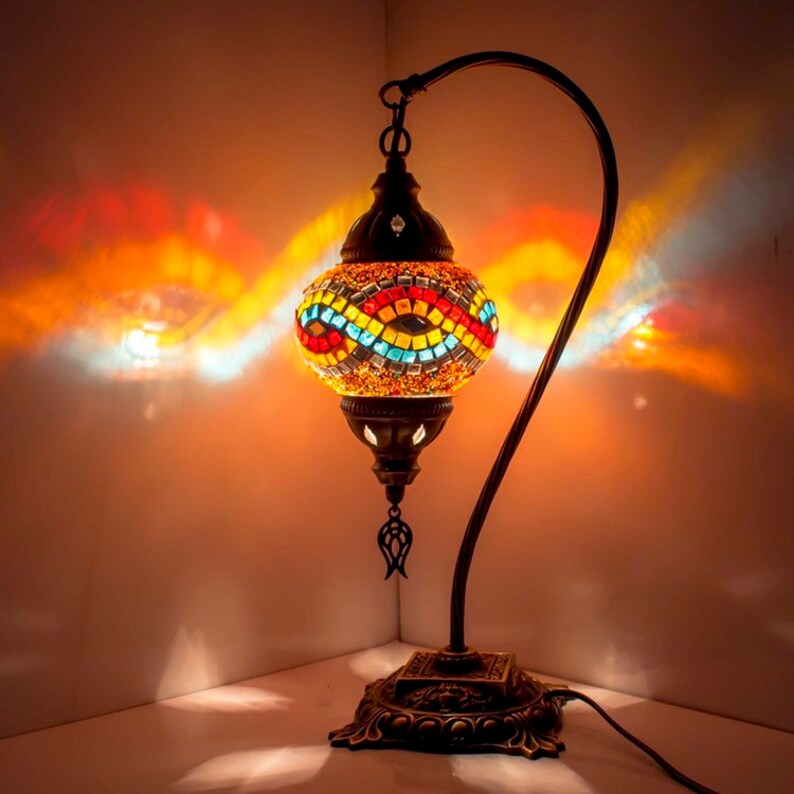 Moroccan Lamp Mosaic Bedside Table & Desk Lamp Stunning Etsy UK