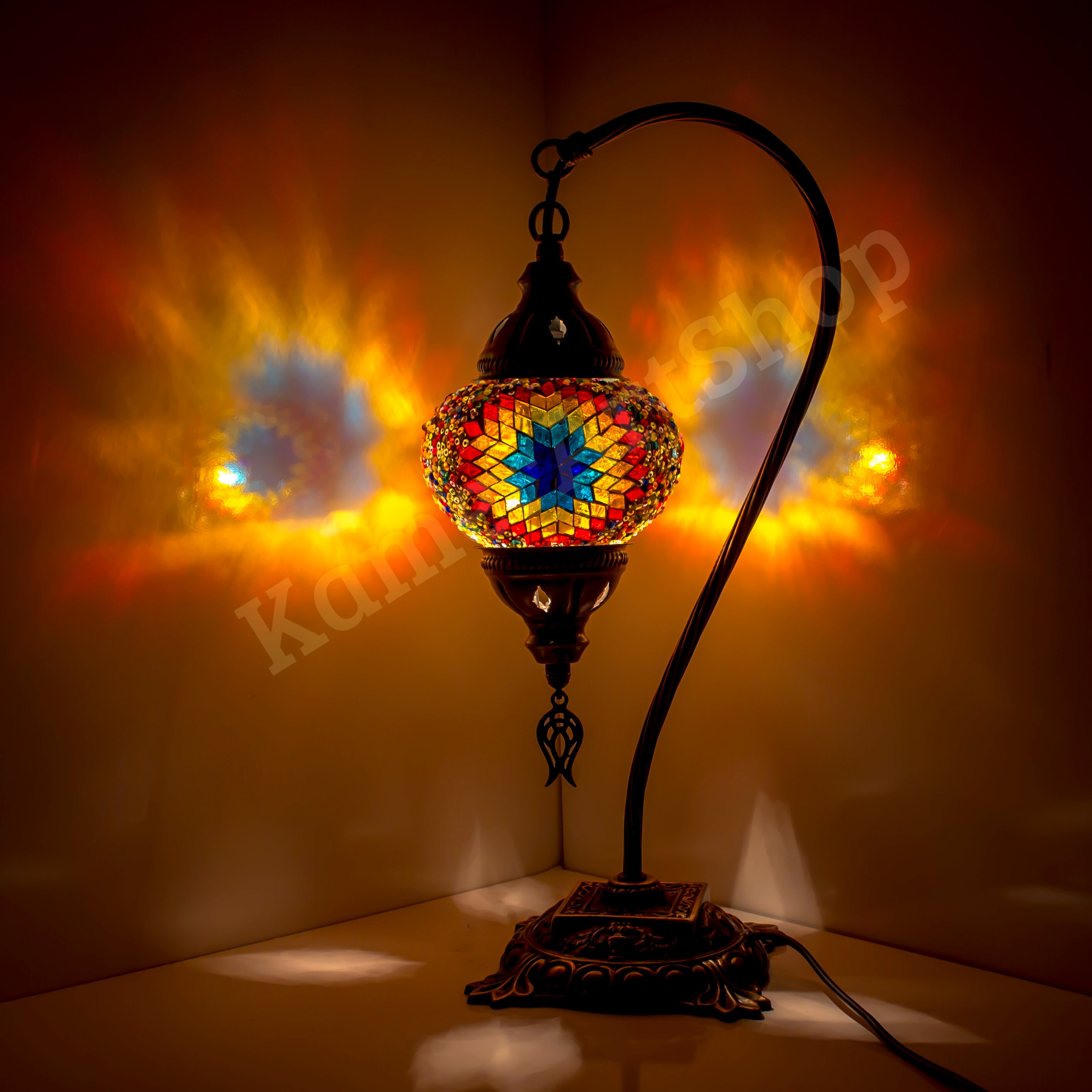 Moroccan Lamp Mosaic Bedside Table & Desk Lamp Stunning Etsy