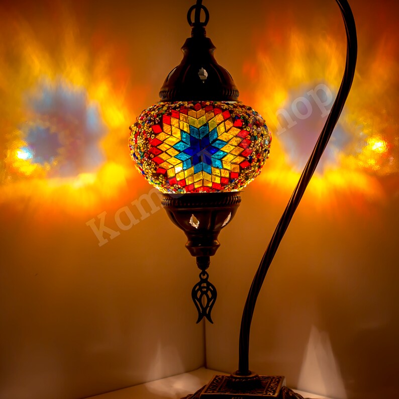 Moroccan Lamp Mosaic Bedside Table & Desk Lamp Stunning Etsy