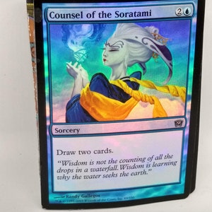 Magic the Gathering Card Notebook, Handmade, MTG Card, 9th Edition Foil Counsel of the Soratami