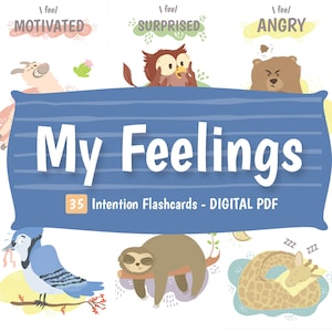 DESCARGA DIGITAL PDF - Tarjetas de intención Mis sentimientos para niños - 35 tarjetas imprimibles