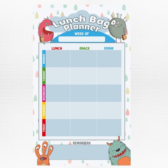 Lunch Chart For School