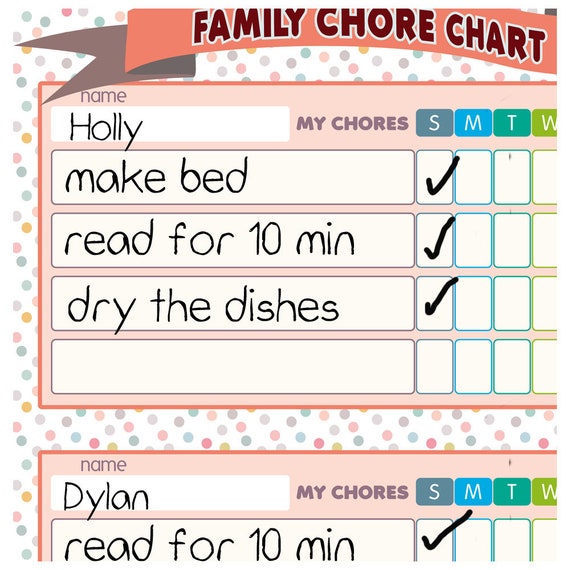 Chore Chart For Multiple Kids