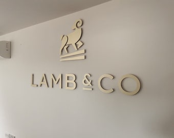 Lazer Cut Acrylic or Metal Wall Logo with Stand Off Fixings - Easy to Order Personalised Logo