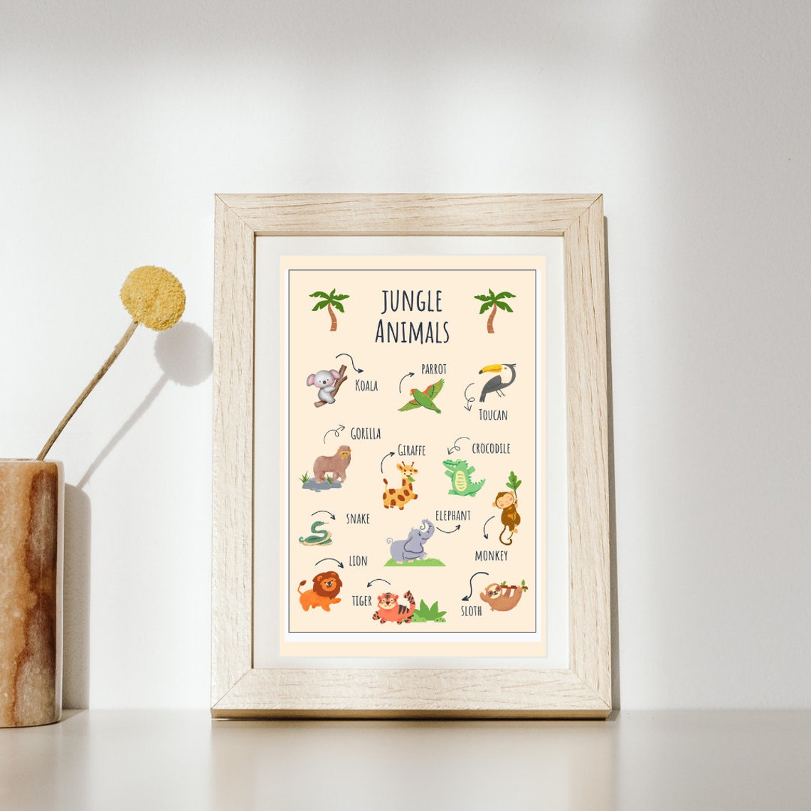 Interactive Learning: Jungle Animal and Alphabet Charts for Kids ...