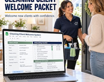Cleaning Client Welcome Packet | Client Onboarding Template & Business System | Google Sheets