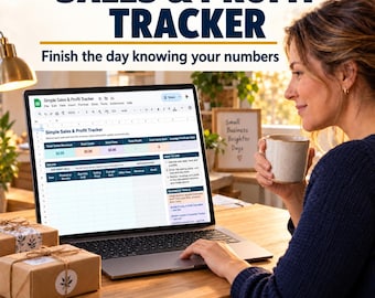 Sales Tracker Spreadsheet | Profit Template for Small Business & Etsy Sellers | Google Sheets
