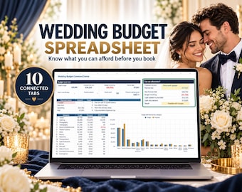 Wedding Budget Spreadsheet with Vendor Payment Tracker & Planning Dashboard for Google Sheets