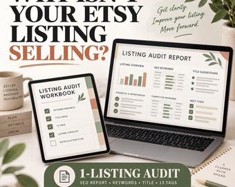 Individuelle Etsy-Angebotsanalyse | SEO-Bericht, Keyword-Recherche, Titel, 13 Tags und bearbeitbares Arbeitsbuch